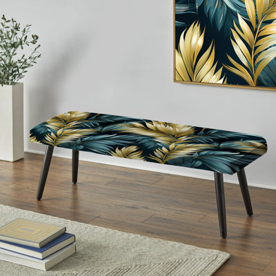 Palm Palm - motif tropical - banc rembourré noir Tropical