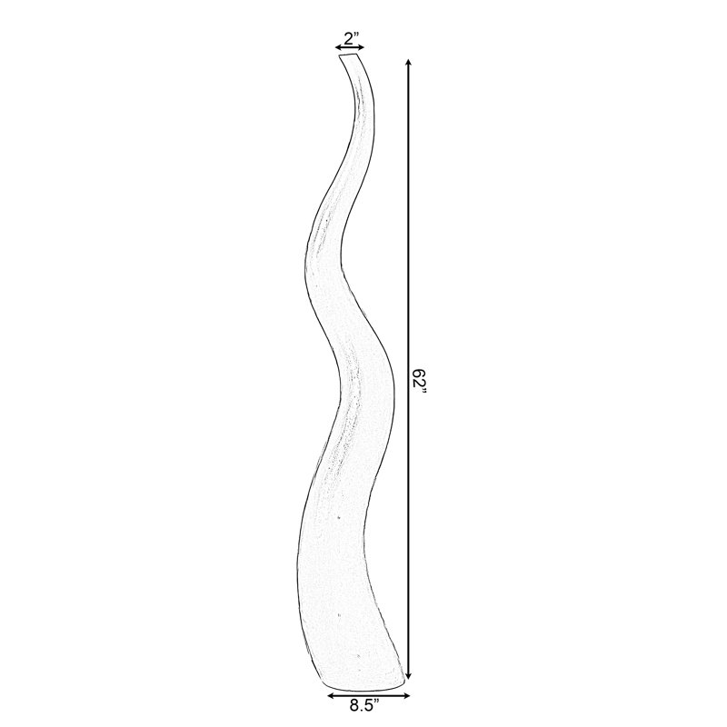 Ceramic Floor Vase, 62" H x 8.5" W x 8.5" D, White