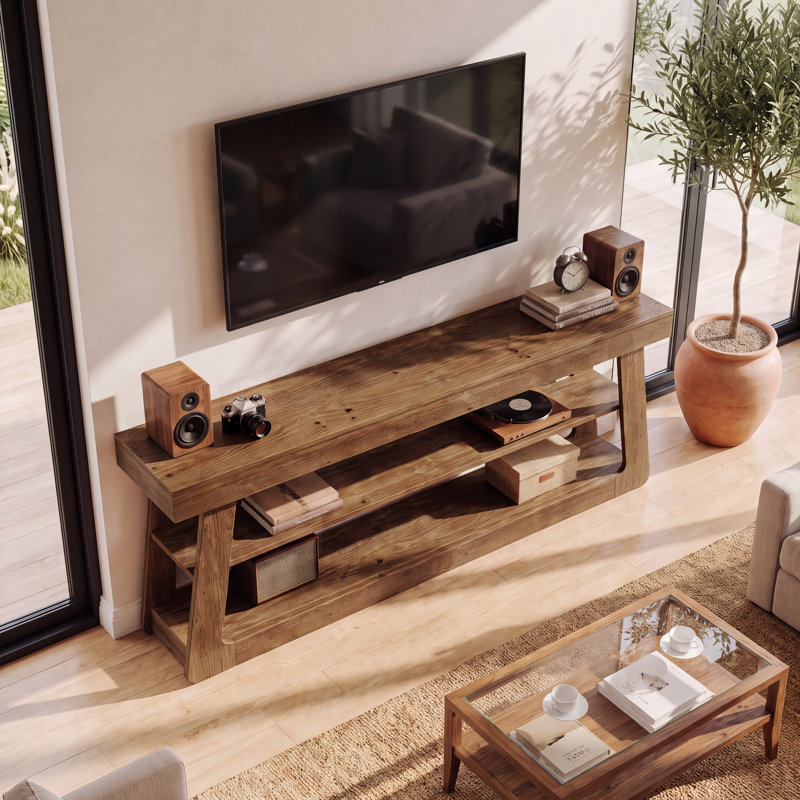 Meuble télé 63 po, meuble télé avec rangement à 3 niveaux