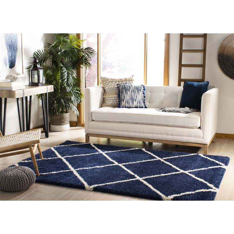 Rizco Shag Performance Geometric Rug, Rectangle 5'3" x 7'6"