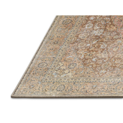 Tapis beige/rouge traditionnel Barbados
