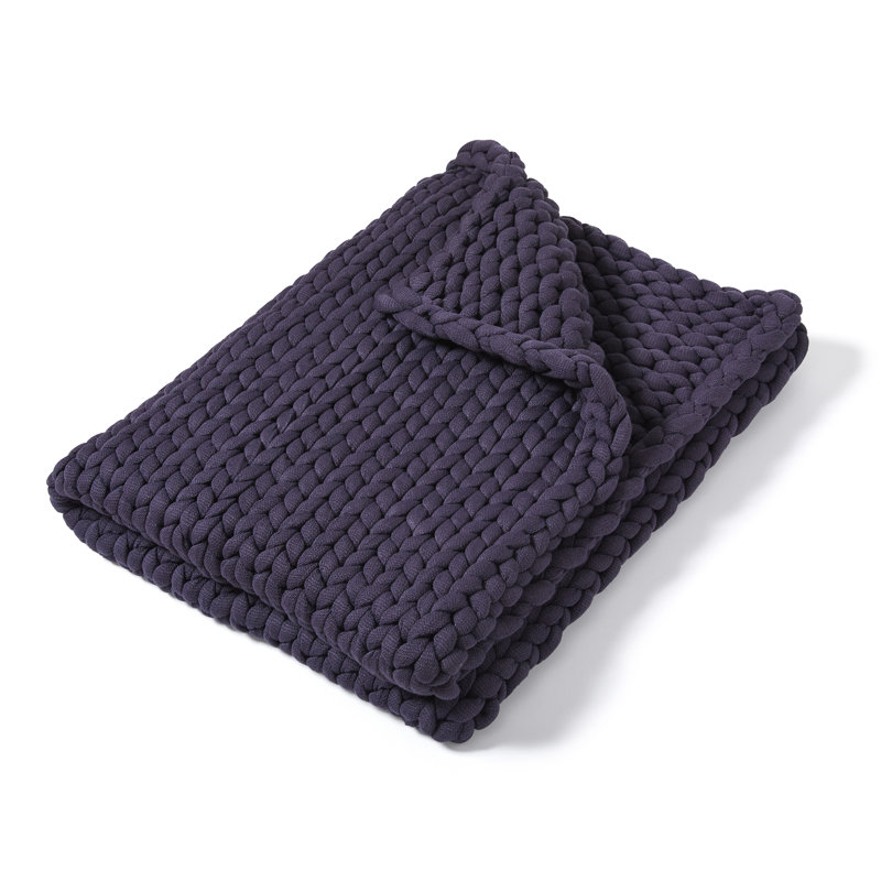 Donna Sharp Chunky Knit Indigo Woven Throw, Indigo