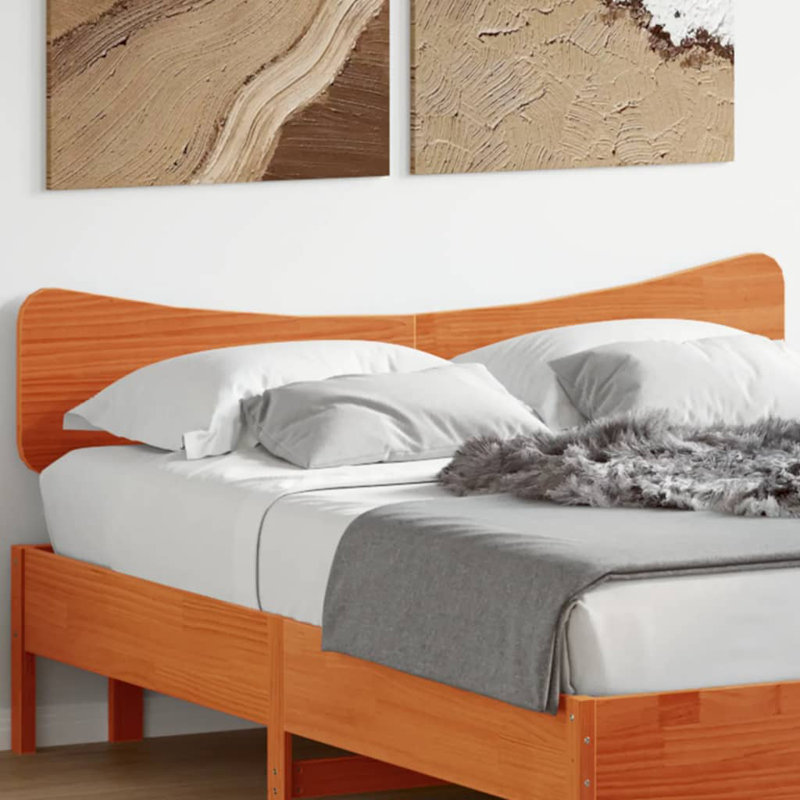 Meleka Solid Wood Headboard, Wax Brown, King - 150 x 200 cm