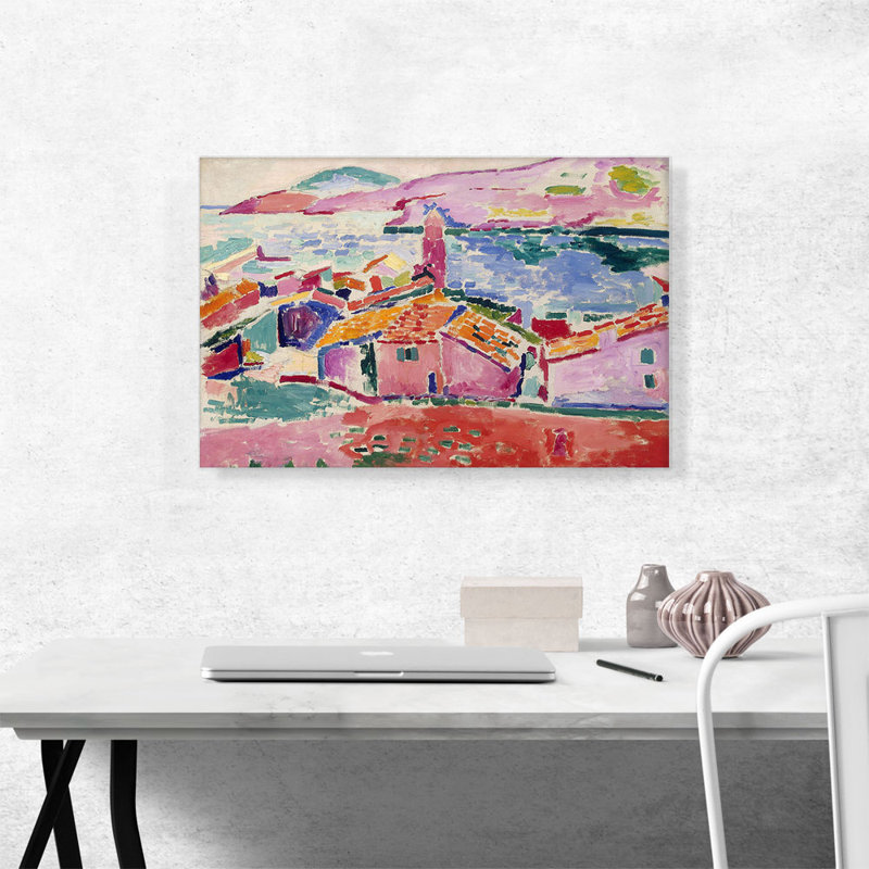 «View of Collioure 1905» par Henri Matisse, reproduction d'art sur toile tendue, H 18 po x l 26 po x P 0,75 po