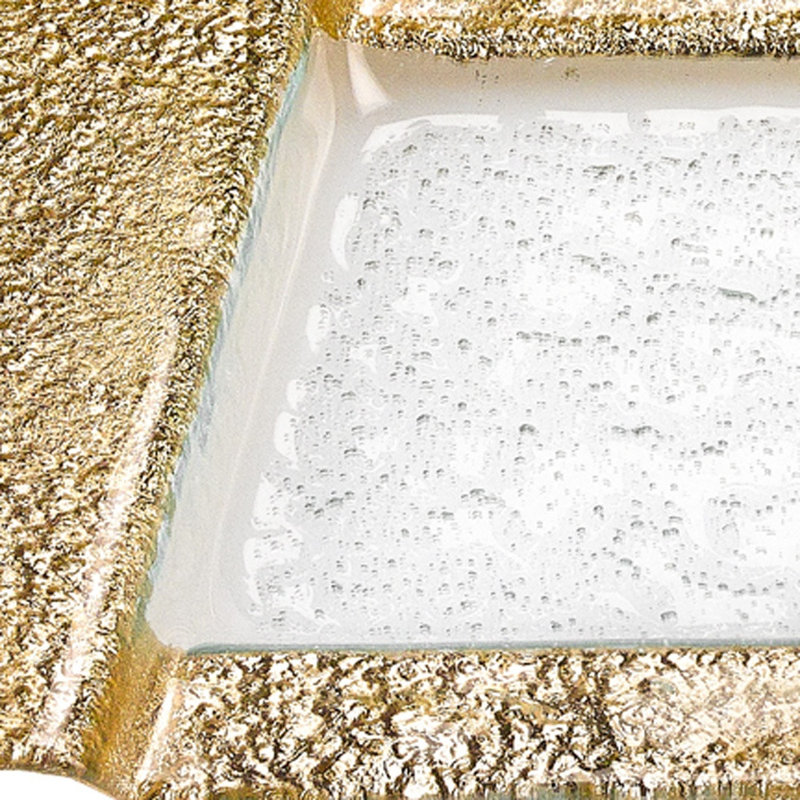 Shantelle 13" Gold Glass Snack Or Vanity Tray