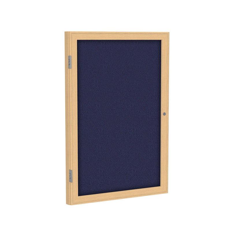 Tableau d'affichage fermé, Bleu, H 2 pi x l 1 pi 6 po, Chêne