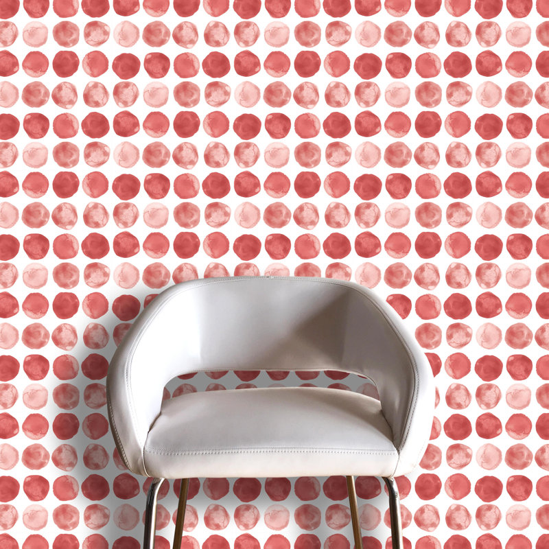 Duffy Peel & Stick Polka Dots Roll, Red