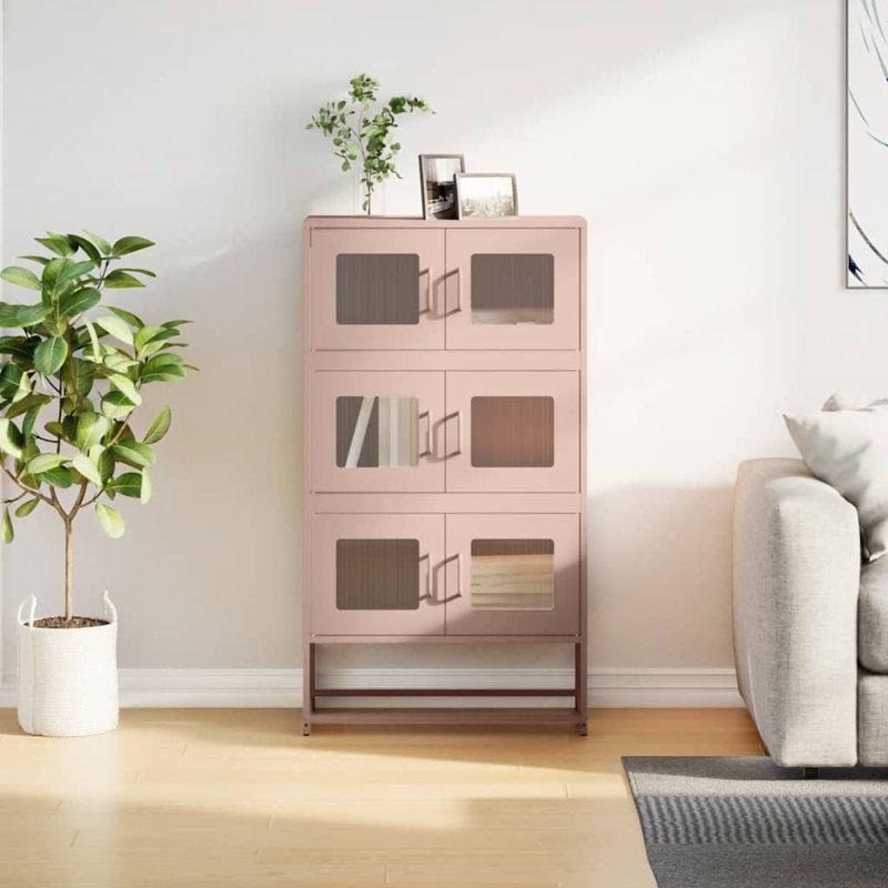 Highboard 68X39x123 Cm Steel, Pink