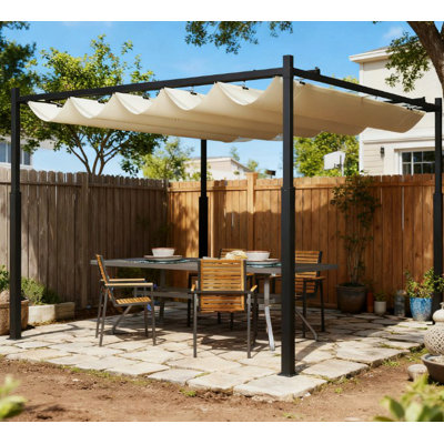 Pergola d'extérieur, auvent rétractable avec fixation magnétique