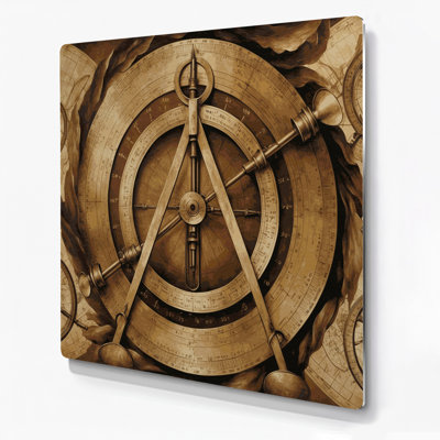 Nautical Sextant motifs Brown Metal Wall Art