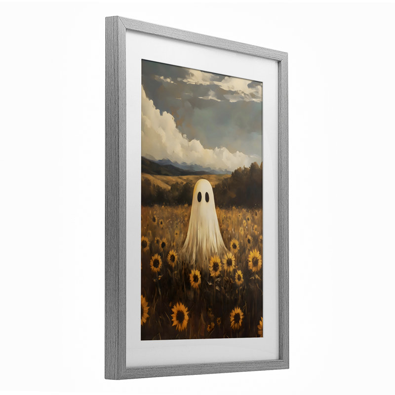 Fantôme dans un champ de tournesols, reproduction encadrée sous verre, design par Arlington Prints, H 23 po x l 17 po