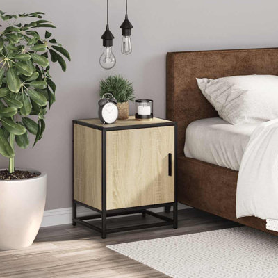 40cm W Metal Bedside Table