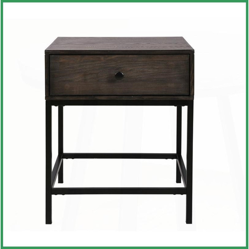 Table basse 20 po en MDF espresso avec charge USB et prise de courant - rangement minimaliste pour le salon