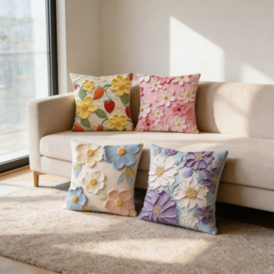 Decorative Throw Pillow Covers 18 x 18 Set of 4, Colorful Abstract Modern Art Porch Outdoor Home Decor, Artistic Sofa Couch Cushion Case Housewarming Gift