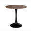 Table de salle à manger 31,5 "en noyer circulaire, table de salle à manger tulipe, table de salle à manger pour 2 à 4 personnes, plateau et base en panneau de fibres à densité moyenne et 2 chaises de salle à manger en polyuréthane noir