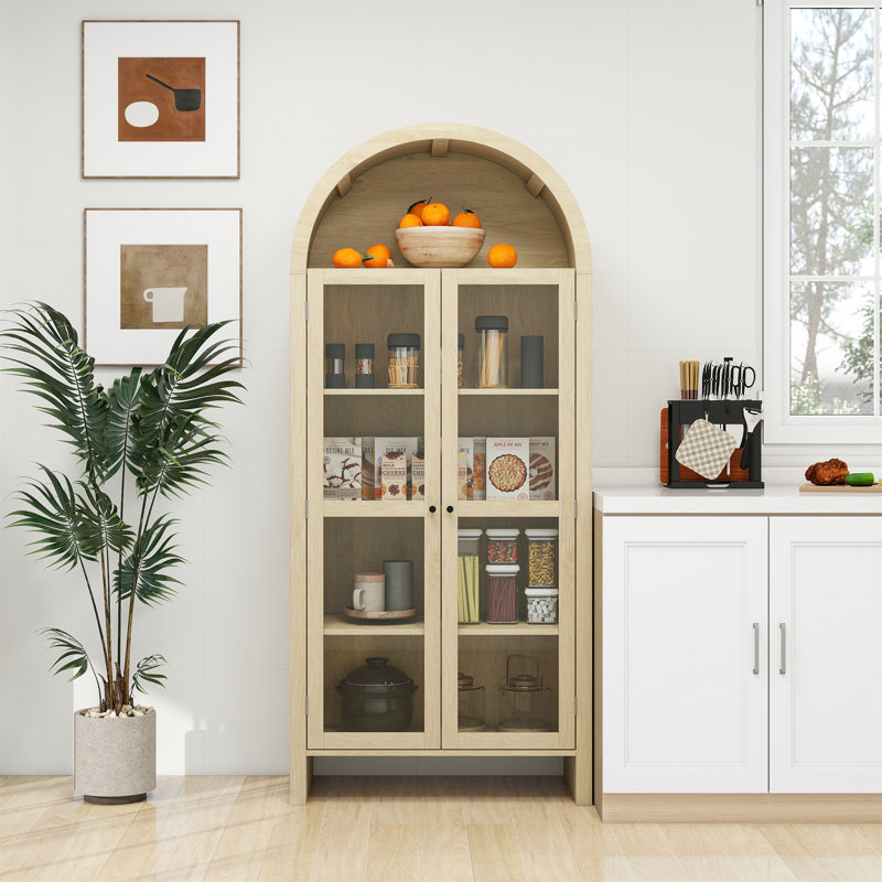 70.28" Tall Arched Kitchen Pantry