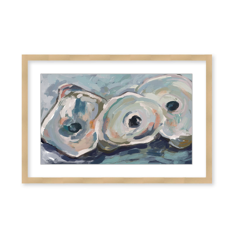 Coastal Retreat Pearlescent Elegance: Oyster Abstract, 24" H x 30" W