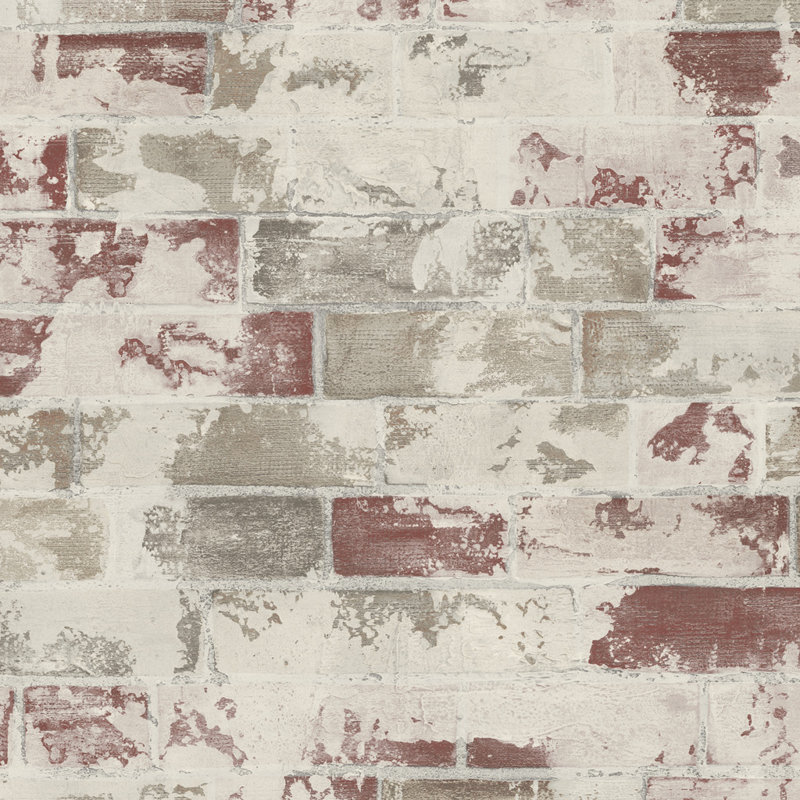 Rouleau de papier peint 33 pi x 20,5 po Brick, Rouge