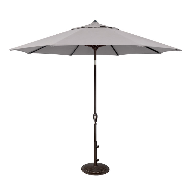 Parasol de patio inclinable 9 'Aruba, Noir, Argenté Cast