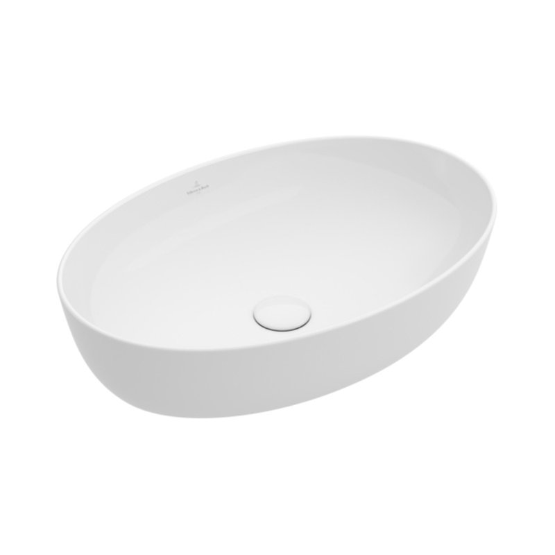 Oval White Ceramic Surface-Mounted Bathroom Vessel Sink