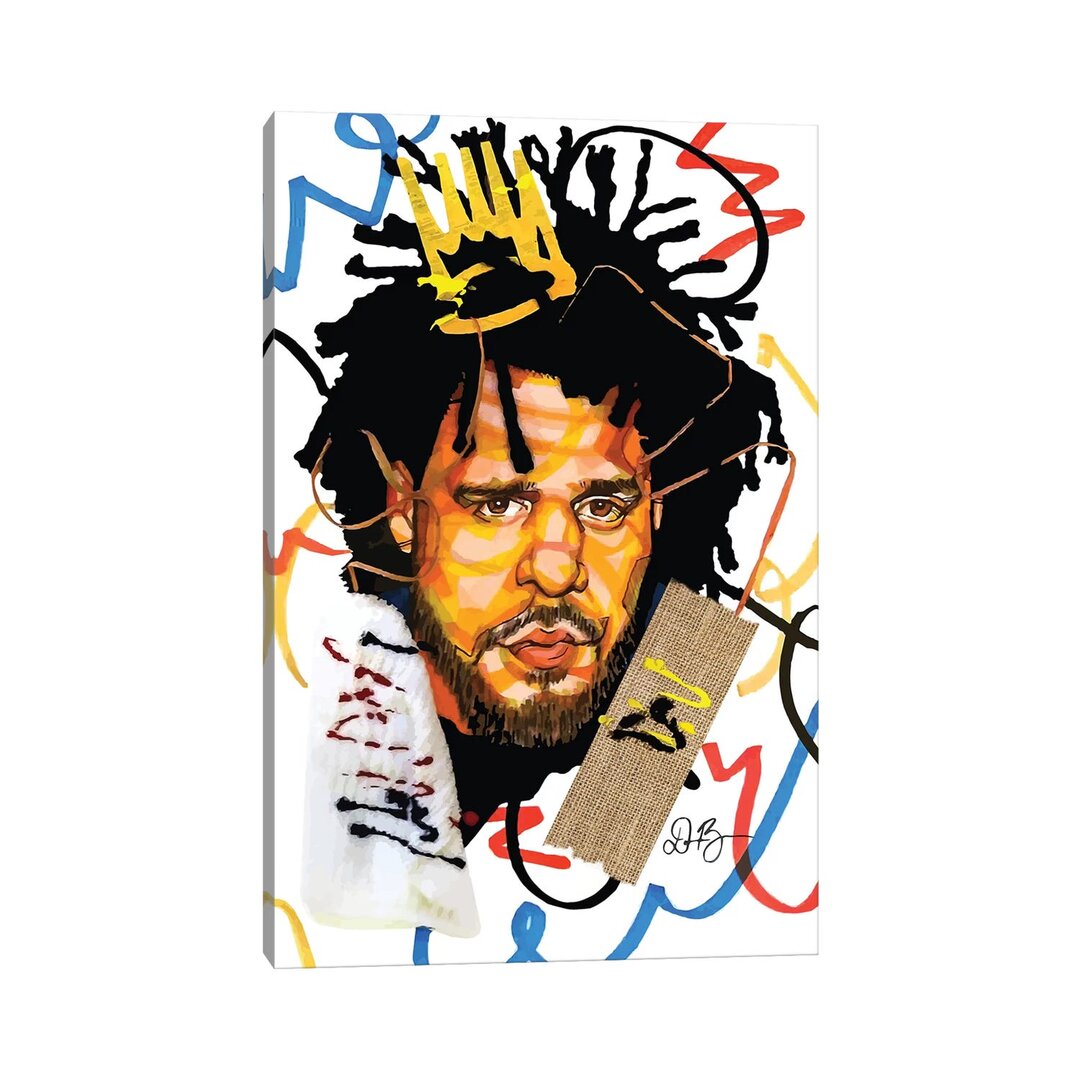 Leinwandbild - Grafikdruck „J. Cole” von Domonique Brown