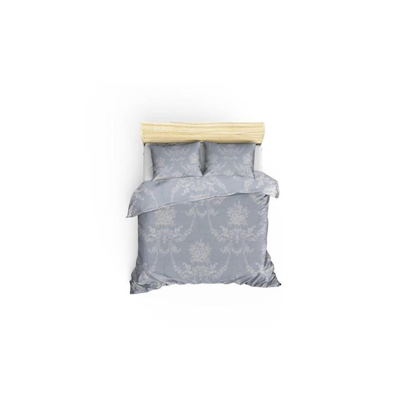 Housse de couette 100% coton double Ranforce, bleu et blanc, housse de couette 78,7 po x 78,7 po | 2 taies d'oreiller 19,7 po x 31,5 po | Lavable à la machine, 145 fils, fermeture à boutons durable, confort luxueux pour votre chambre à coucher