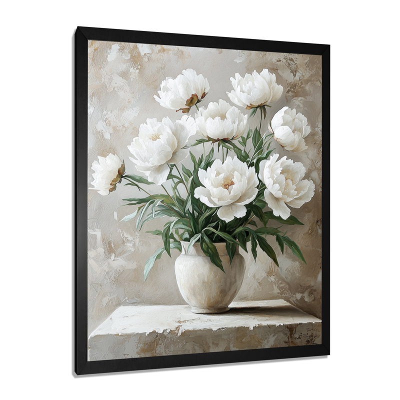 Buechler - Art mural sur toile à motif floral, Reproduction encadrée d'une seule photo, Noir, noir, noir, noir