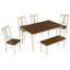 Ensemble de salle à manger 6 pièces en bois et 4 chaises avec banc pour la salle à manger