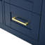 Ensemble de meuble-lavabo 36 po avec lavabo 36 po, armoire de salle de bain moderne à 4 tiroirs, ensemble de meuble-lavabo autoportant en bois avec pieds en bois massif, bleu