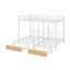 Lit superposé double au-dessus de simple et simple, lit superposé triple en métal avec tiroirs-779457549