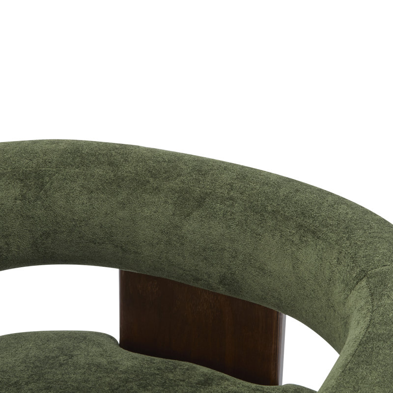 Melanney Modern Upholstered Fabric Accent Armchair, Olive Green Velvet