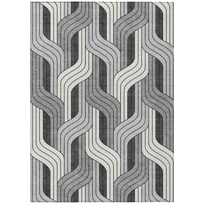 Machine Washable Indoor/Outdoor Chantille ACN2422 Mid-Century Modern Rug, Rectangle 9' x 12'