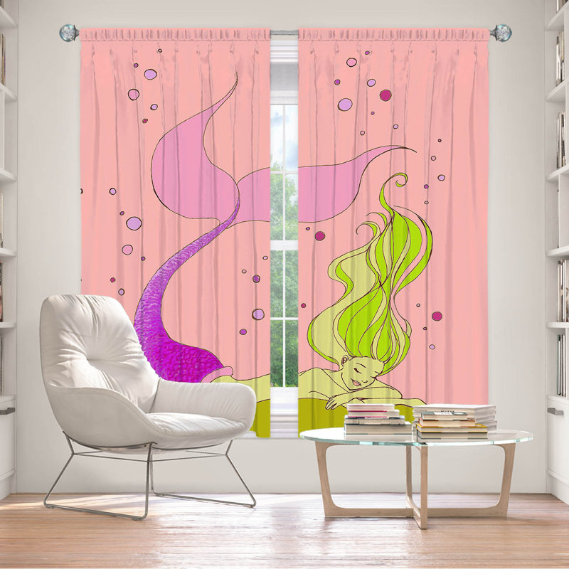 Room Darkening Curtain Pair, 40" W x 82" L, Pink