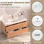 Meuble-lavabo suspendu Vitrasa 48 po à rayures noyer avec lavabo intégré, meuble de salle de bain moderne fixé au mur avec 2 tiroirs à fermeture amortie, préassemblé avec lavabo en céramique intégré – Bois naturel