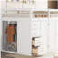 Lit mezzanine double en bois avec placard intégré, armoire et tiroirs, blanc-121070179
