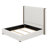 Tall Headboard Upholstered Bed With Vertical Striped And Wingback Design