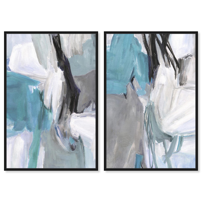 Blue Breakthrough Set Canvas Print Blue Wall Art Set by Art Remedy, Black Frame, 10 x 15, Structure noire, 16" H x 11" W
