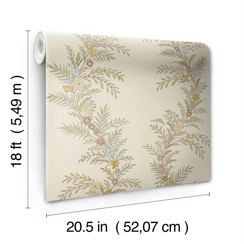 Papier peint adhésif Posy Spruce, Beige