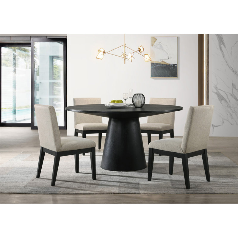 Ensemble de table de salle à manger 59 po Jacopo, Ensemble de 5 pièces : table, 4 chaises, 31 po H x 59 po L x 59 po P