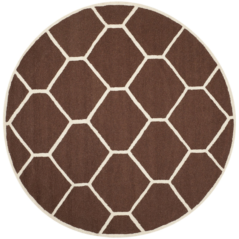 Cambridge Hand Tufted Wool Geometric Rug, Round 6'
