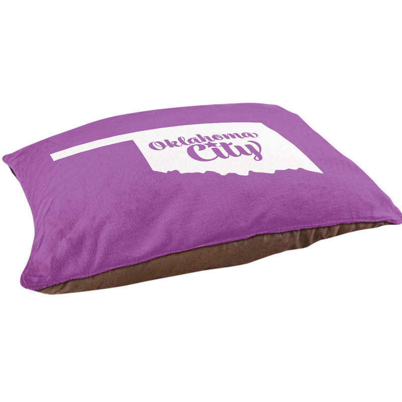 Coussin d’intérieur pour chien oklahoma city oklahoma, Grand (l 50 po x P 40 po x H 7 po), Violet