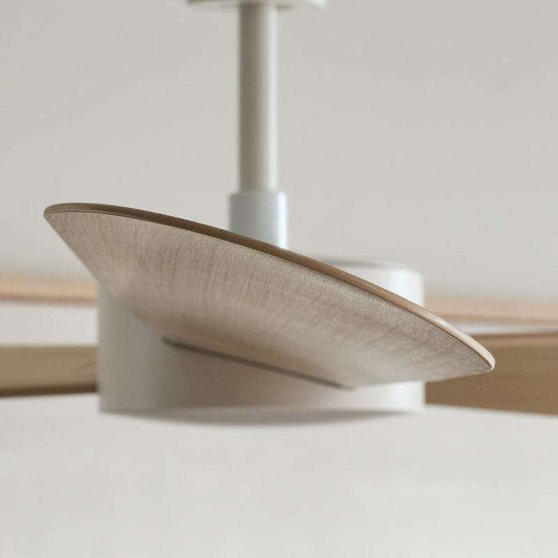 Visual Comfort Fan Paddle Smart 52 Indoor Ceiling Fan with Threaded Downrod, Matte White ABS blades and Handheld Remote