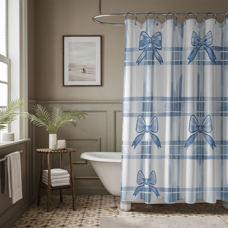 Rideau de douche Blue Bow - Premium, H 74 po x l 71 po