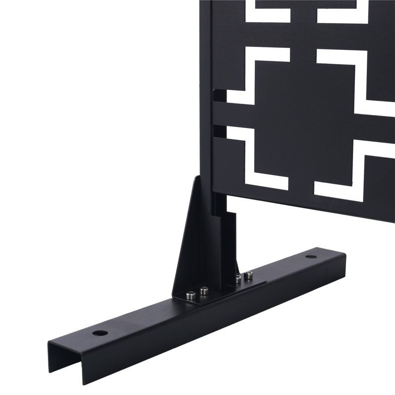 Outdoor & Indoor Privacy Screen Metal Privacy Screen 76" H×48" W, Black