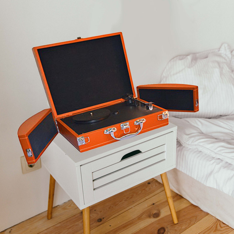 Portable Decorative Record Player with Bluetooth