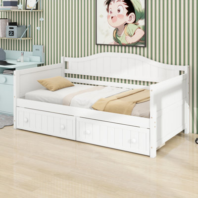 Convertible Sofa Daybed Featuring Convenient Under-Bed Drawers