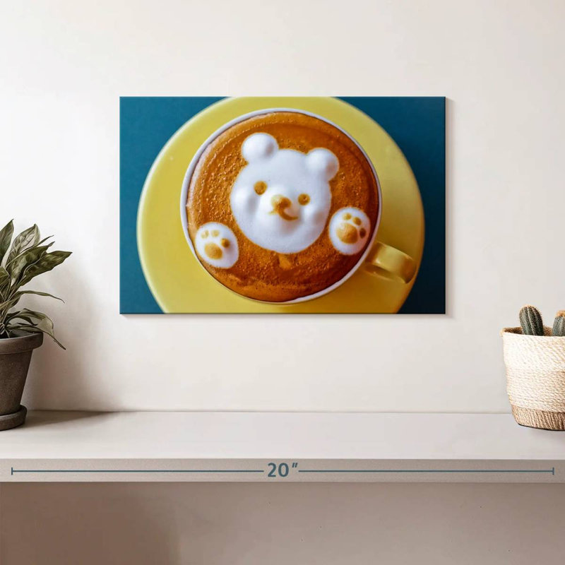 Yarlin Bear Latte Coffee, 8" H x 12" W