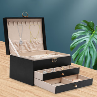 Made By Mary Jewelry Box  Vegan Leather, Removable Trays, Spacious