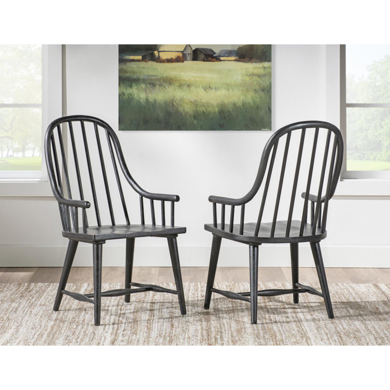 Vintage Market Windsor Arm Chair, Noir