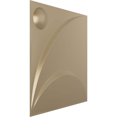 Panneau mural décoratif 3D Ezra EnduraWall 19 pi 8 po x H 19 5/8 po, brume métallique champagne universelle (couvre 2,67 pieds carrés)